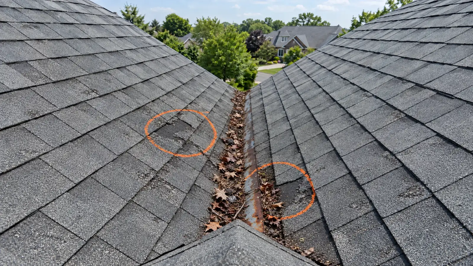 Revealed: the same valley cleared and marked where the flashing has worn